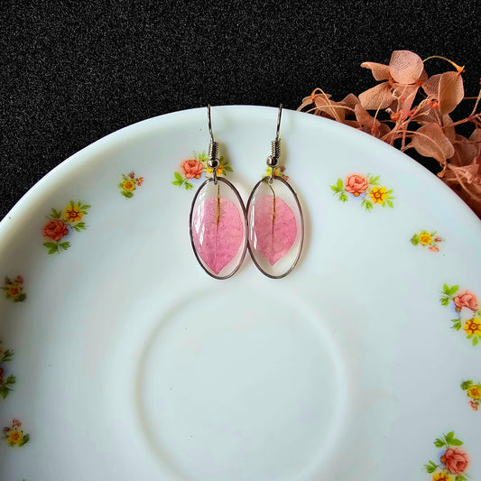 Oval Bougainvillea Earrings – Nature’s Beauty in Every Detail